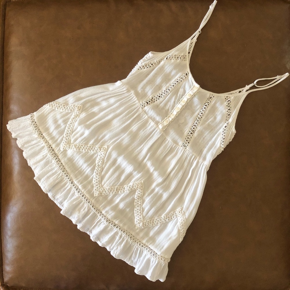 Bethany Mota White Boho Tank Top Size XS